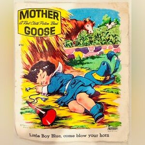 Vintage Mother Goose Linen Picture Book Ethel Hays Saafield